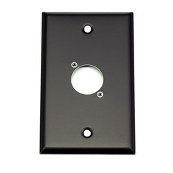Whirlwind Wall Plate - 1 Gang Black Punched for 1 Neutrik XLR